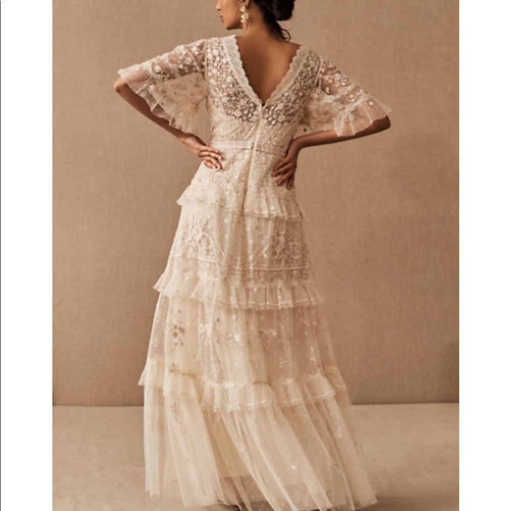 BHLDN Wedding Dress, Size 2, Blush Pink/Champagne
